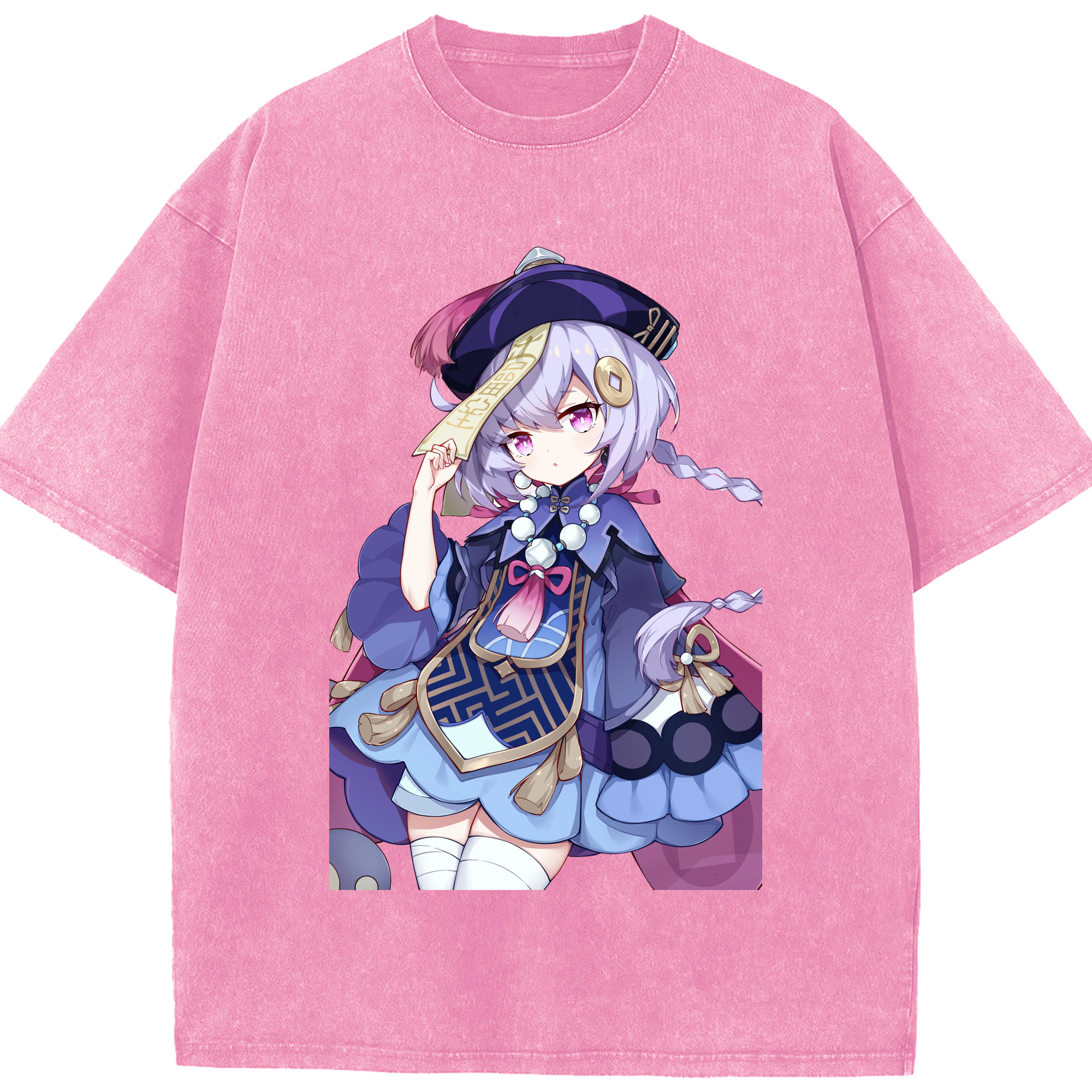 げんし神 七七 なな  genshin Nana 綿100% ヴィンテージ風 半袖Tシャツ（フロントプリント）